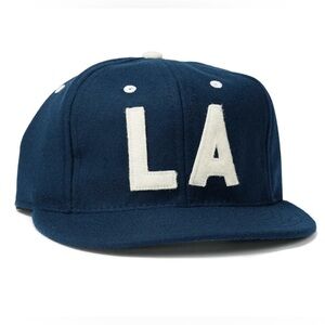 Ebbet’s Field Vintage Inspired LA Navy and White Felt Hat